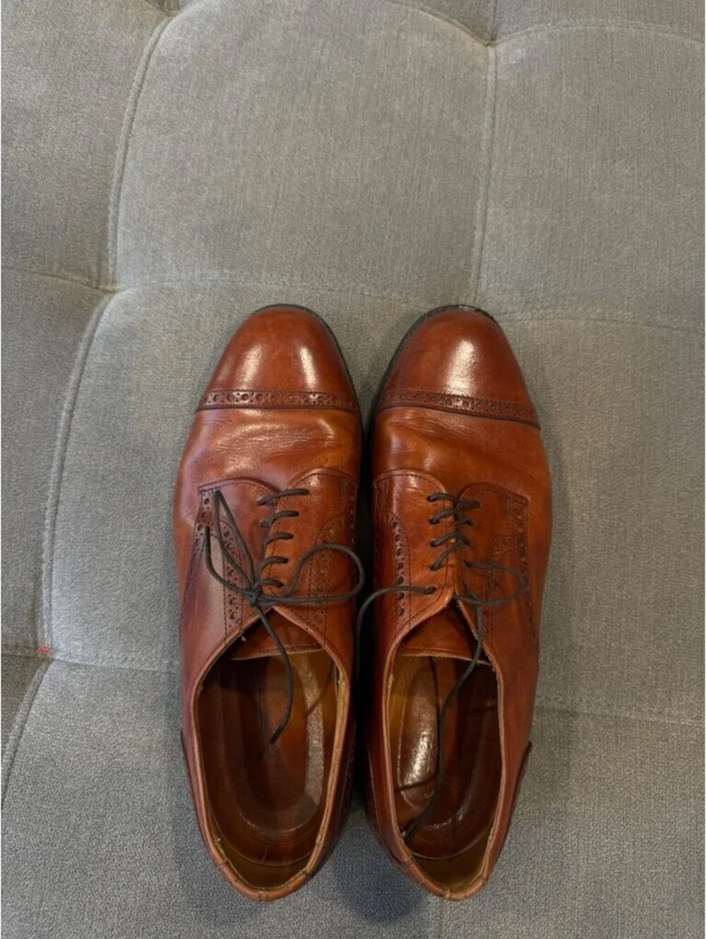 Allen Edmonds Cap Toe Brogue Oxford Dress Shoes Brown 8.5 D